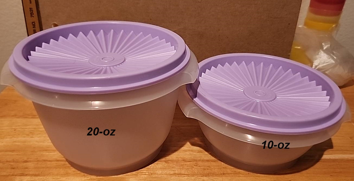 Tupperware Servalier Bowls Set 10 oz Food Storage Containers & Seals Blue  New