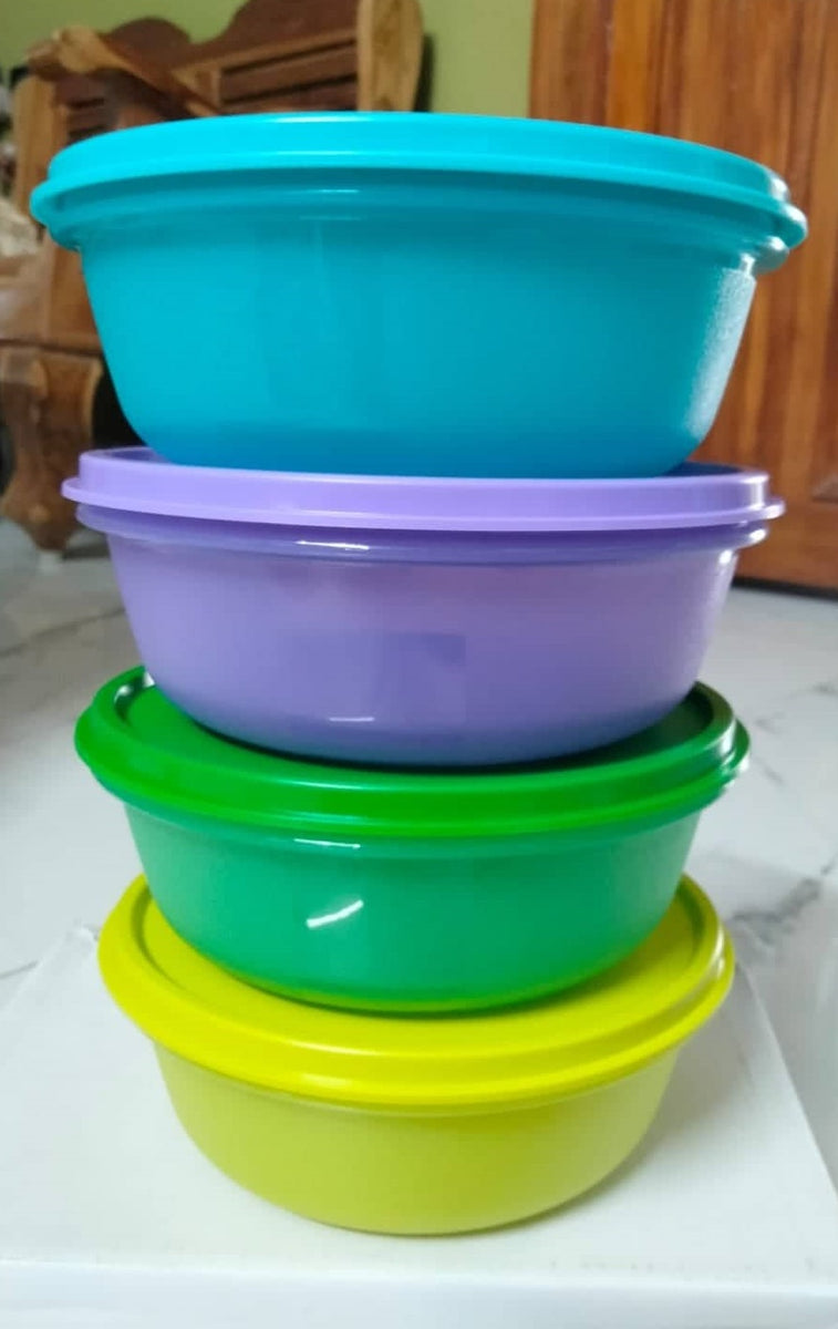 Tupperware Snack Serving Container 14 Oz Caribbean Blue Bowl 1667b