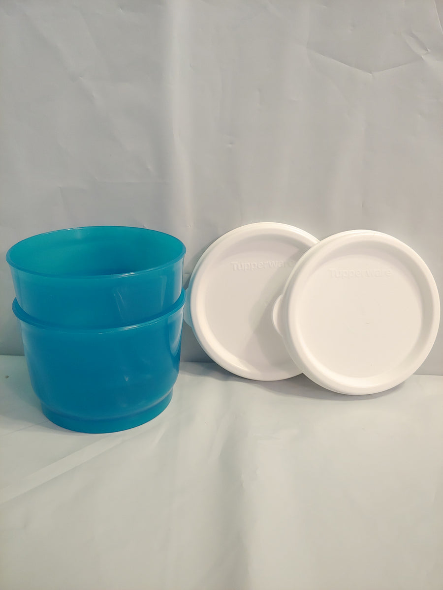 TUPPERWARE Set of 2 - 4-oz Snack Cups Bowls w/ Round Seals