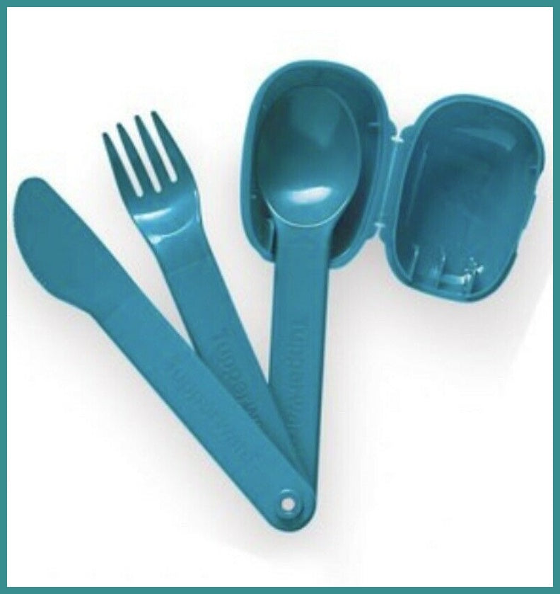 Tupperware Set of 3 Small Canister Scoops with Handles in Peacock