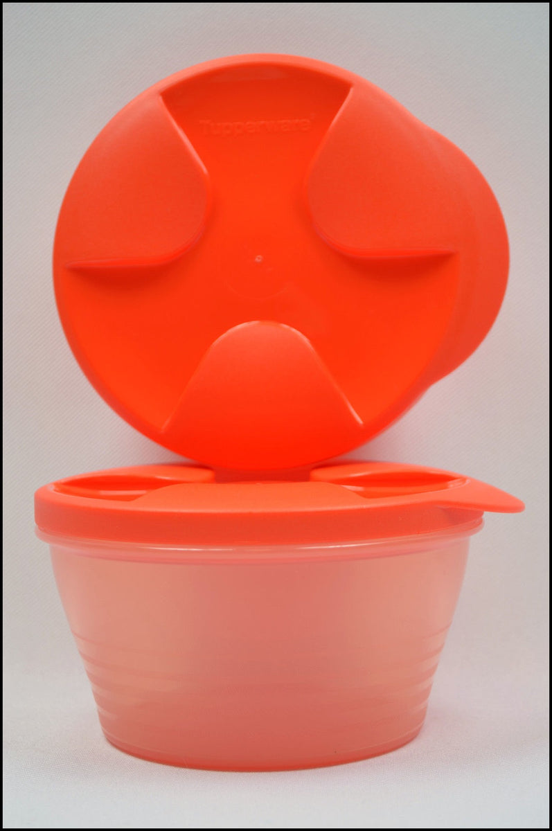 Set Of Vintage Tupperware Orange Nesting Containers With Lids