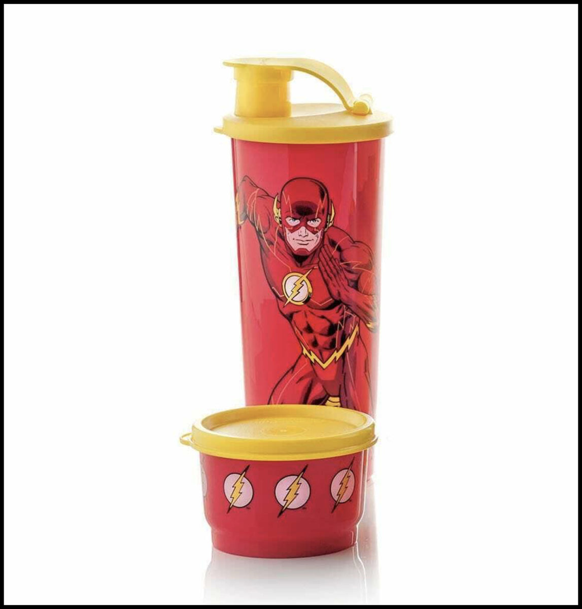 Tupperware Super Hero Tumbler Cups Flash Superman Wonder Woman Missing 2  Lids