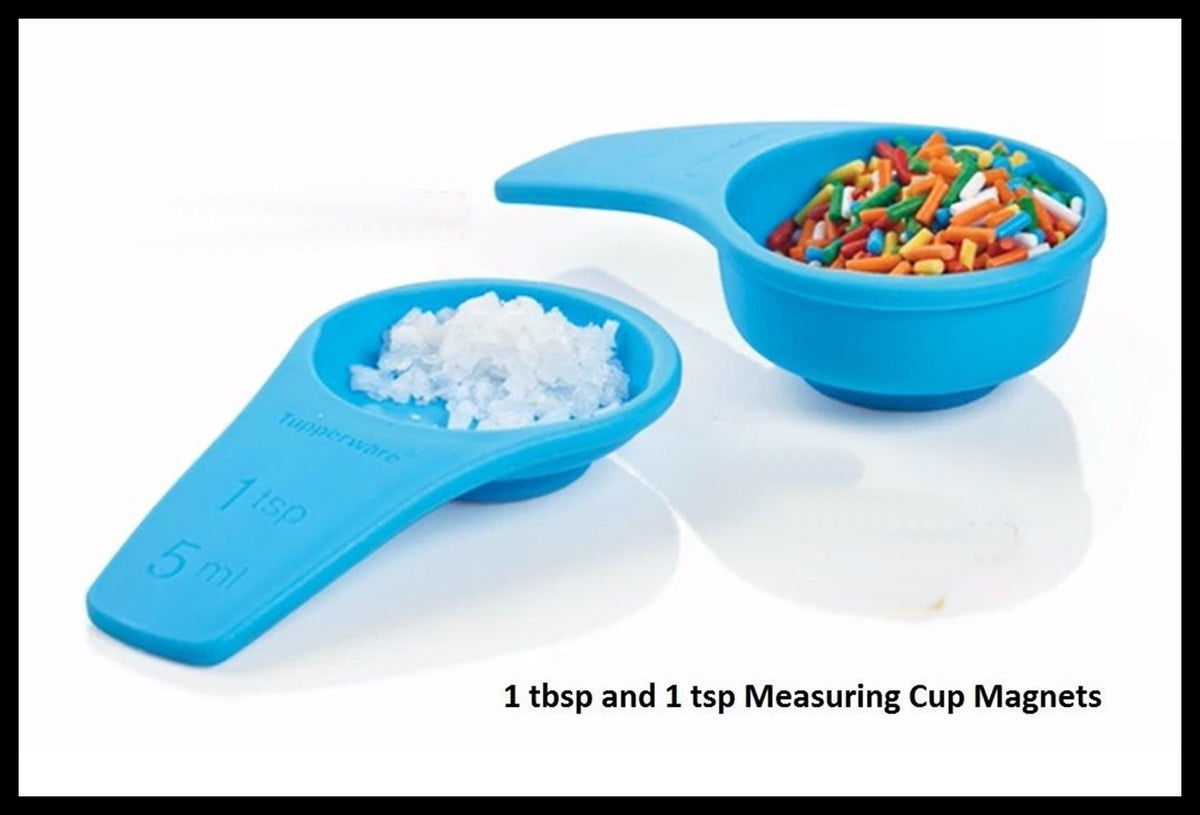 6141a Tupperware Measuring Spoons Set of 6 BLUE Embossed Baking