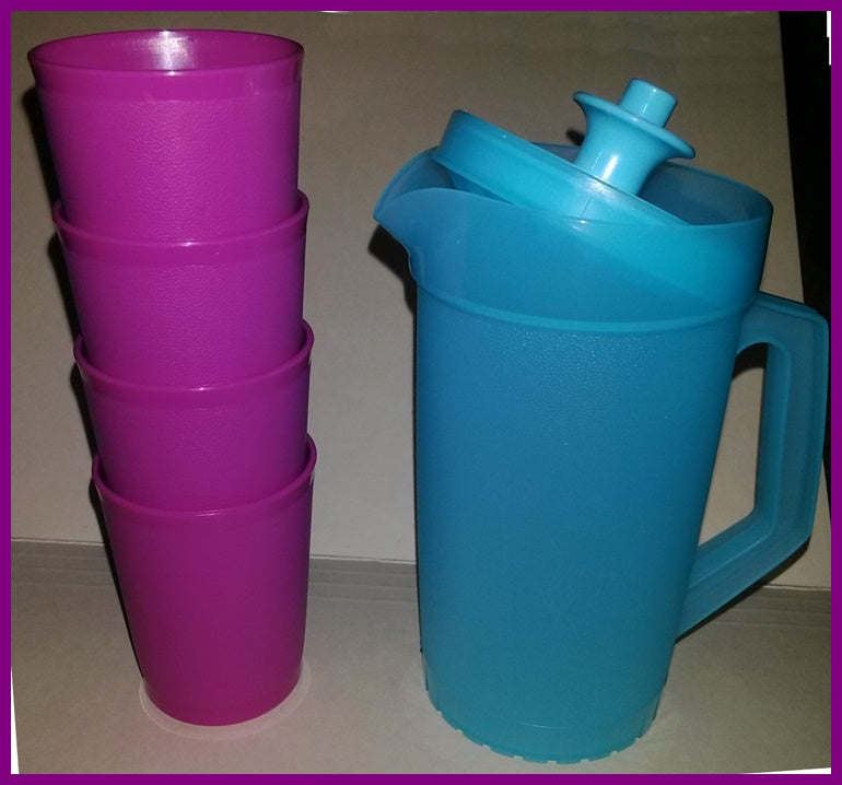 Tupperware Kids Party Set Mini Play Toy Pitcher With Tumblers New 