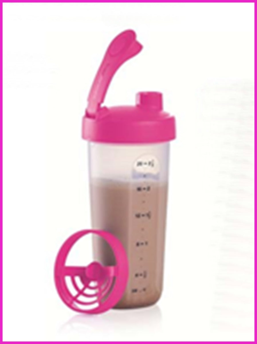 Tupperware Quick Shake Mixer Blender (2 Cup) Pink 3 Piece Flip Top