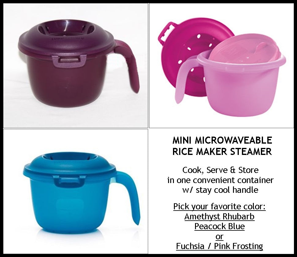 Tupperware Large Microwave Rice Maker Makes 4 Cups of Rice Handle Stays  Cool New