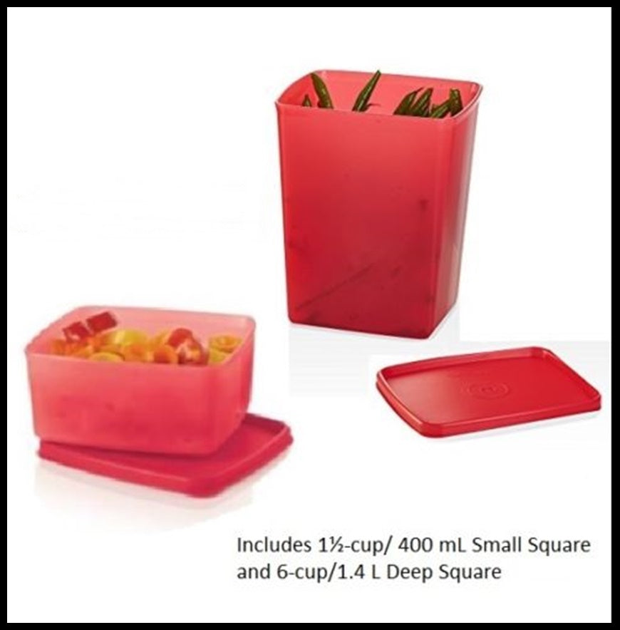 Tupperware Freeze-it Square Round Rectangle Containers Set of 3