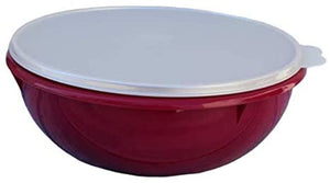 New TUPPERWARE Large 12 Cup Sheer Mixing Bowl #272 with Red Lid