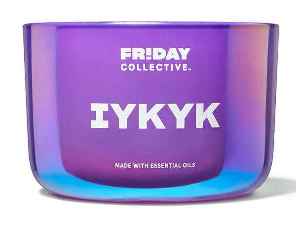 YANKEE CANDLE TWO (2) FRIDAY COLLECTIVE COLORED GLASS 3-WICK IYKYK JAR If You Know You Know