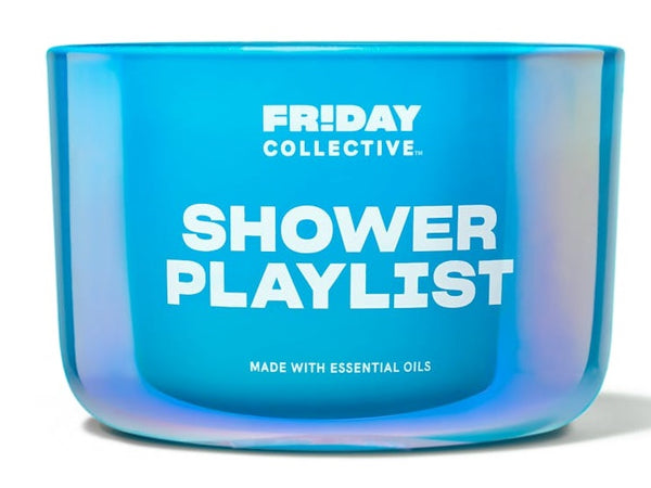 YANKEE CANDLE TWO (2) FRIDAY COLLECTIVE COLORED GLASS 3-WICK SHOWER PLAYLIST JAR