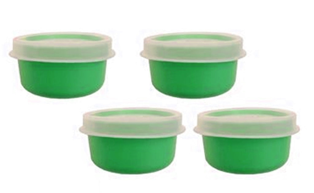 Tupperware Set of 4 Smidgets Tiny 1 oz Containers Sheer with Aqua Lids