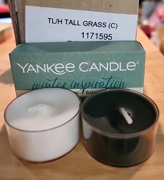 YANKEE TALL GRASS TEALIGHT / VOTIVE GLASS & BRONZE METAL CANDLE HOLDER BRAND NIB