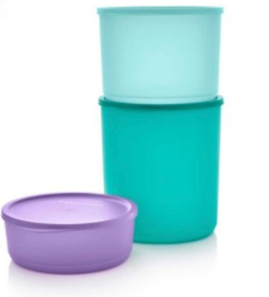 Tupperware One Touch Storage Canister Christmas Blue Holiday  Snowflakes-2707a-1 