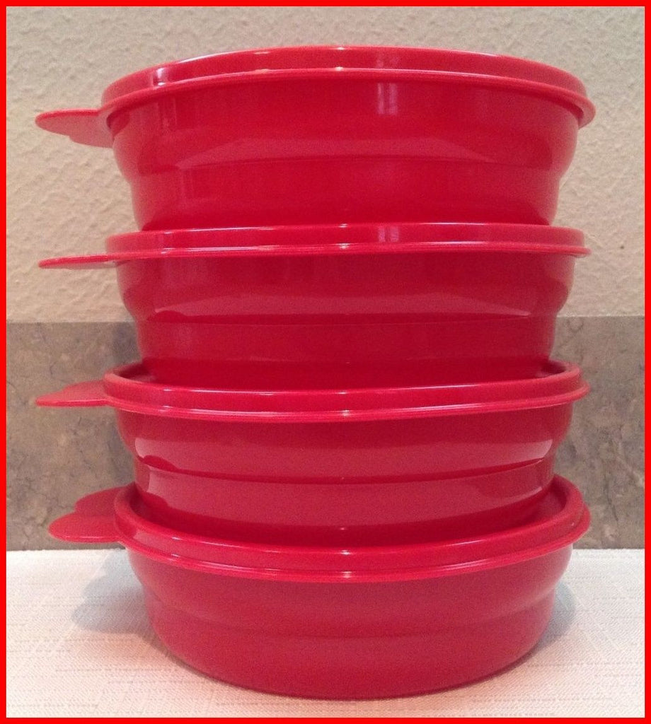 Tupperware Microwavable Bowls Set of 2 - 2645A with 2 Vented Lids 2 1/2 cups
