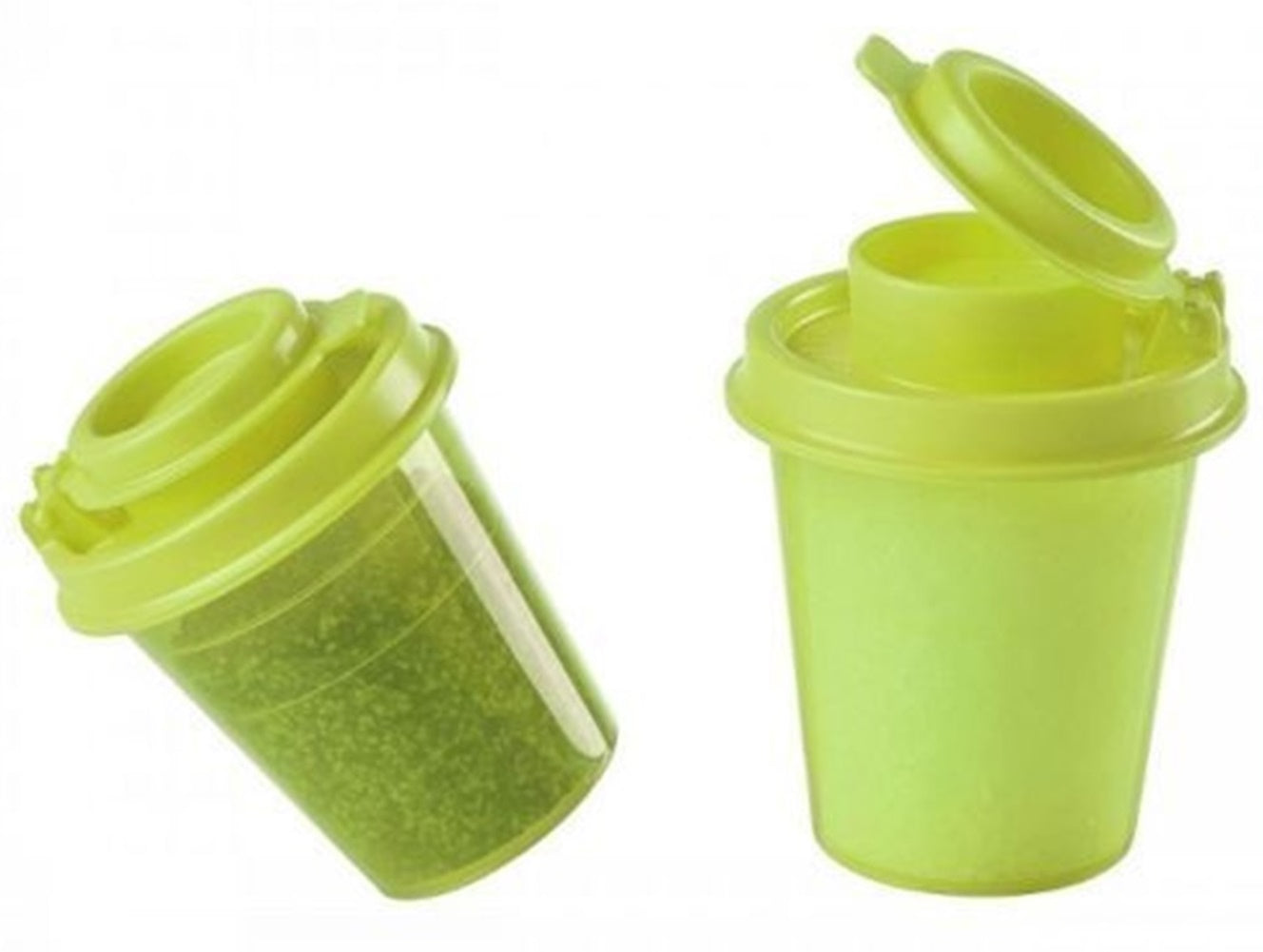 Tupperware Mini Tupper Salt & Pepper Shakers Midgets Set of 2 Green and Red  New
