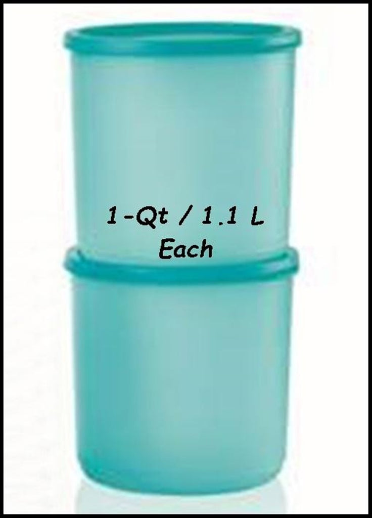 Tupperware Servalier One Touch Cookie Canister Spa Blue New