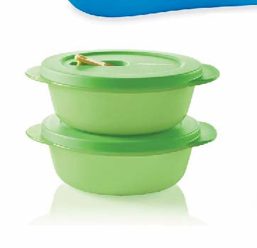 Tupperware Set of 2 CrystalWave 4 1/4 Cup Round Containers