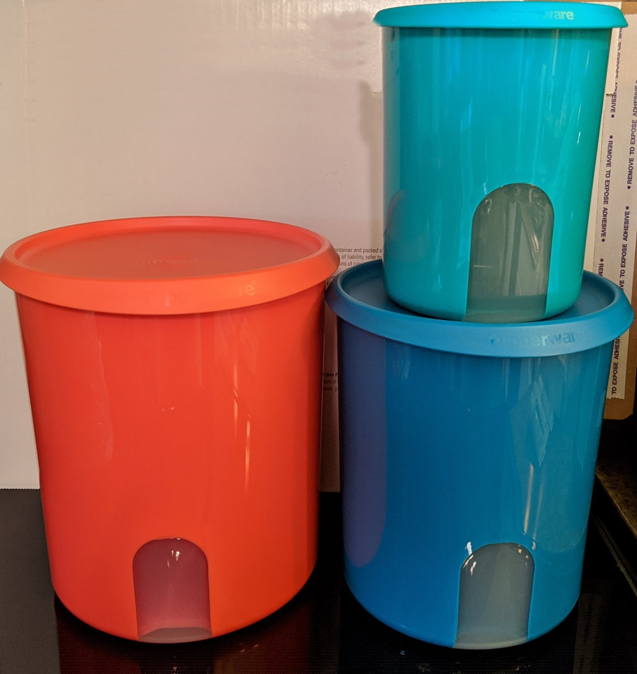 New Tupperware Set of 3 Stacking Canister Set ~ Cute Bunny design BPA Free