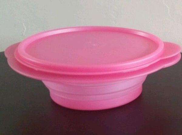 TUPPERWARE FLATOUT ROUND EXPANDABLE FLEX BOWL W/ SEAL 8.25-c HOT CHILI PEPPER