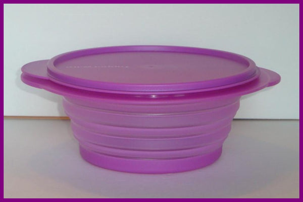 TUPPERWARE FLATOUT RARE RECTANGLE EXPANDABLE FLEX BOWL W/ SEAL 3.5-c ORANGE