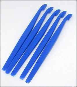 Tupperware 5 COLORED MULTI-PURPOSE ORANGE GRAPEFRUIT CITRUS PEELERS - ROYAL BLUE - Plastic Glass and Wax