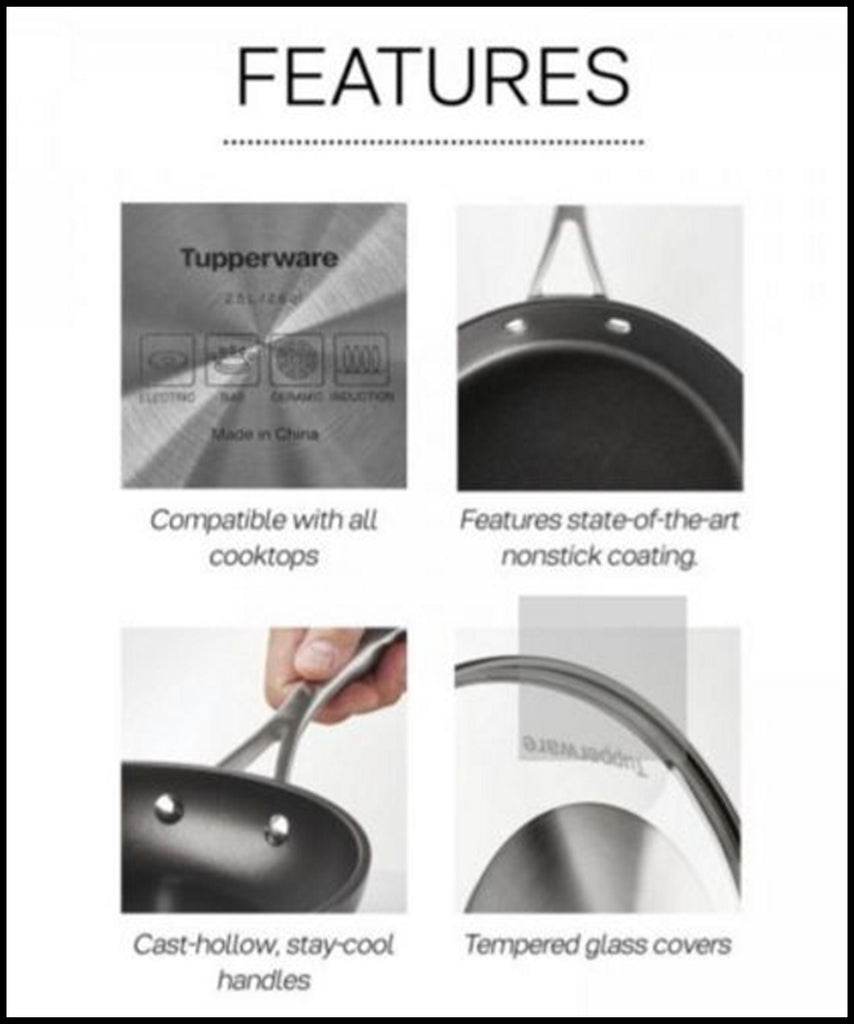 Tupperware Chef Series II 5 Qt. Saute Sauce Pan with Cover