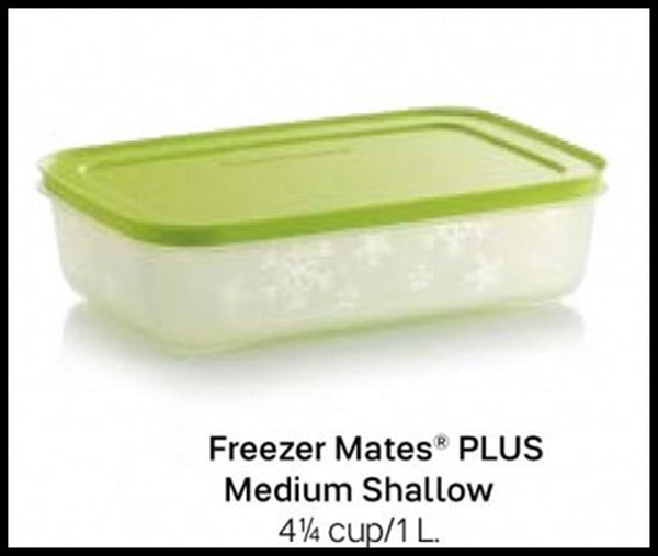 TUPPERWARE FREEZER MATES PLUS SNOWFLAKE STORAGE CONTAINER MED SHALLOW SUNNY YELLOW 4.25-C