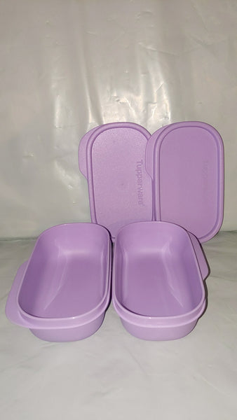 TUPPERWARE SET of 2 120mL MY INNER LUNCH KEEPER / CONTAINERS w/ TABBED SEALS - LILAC PURPLE