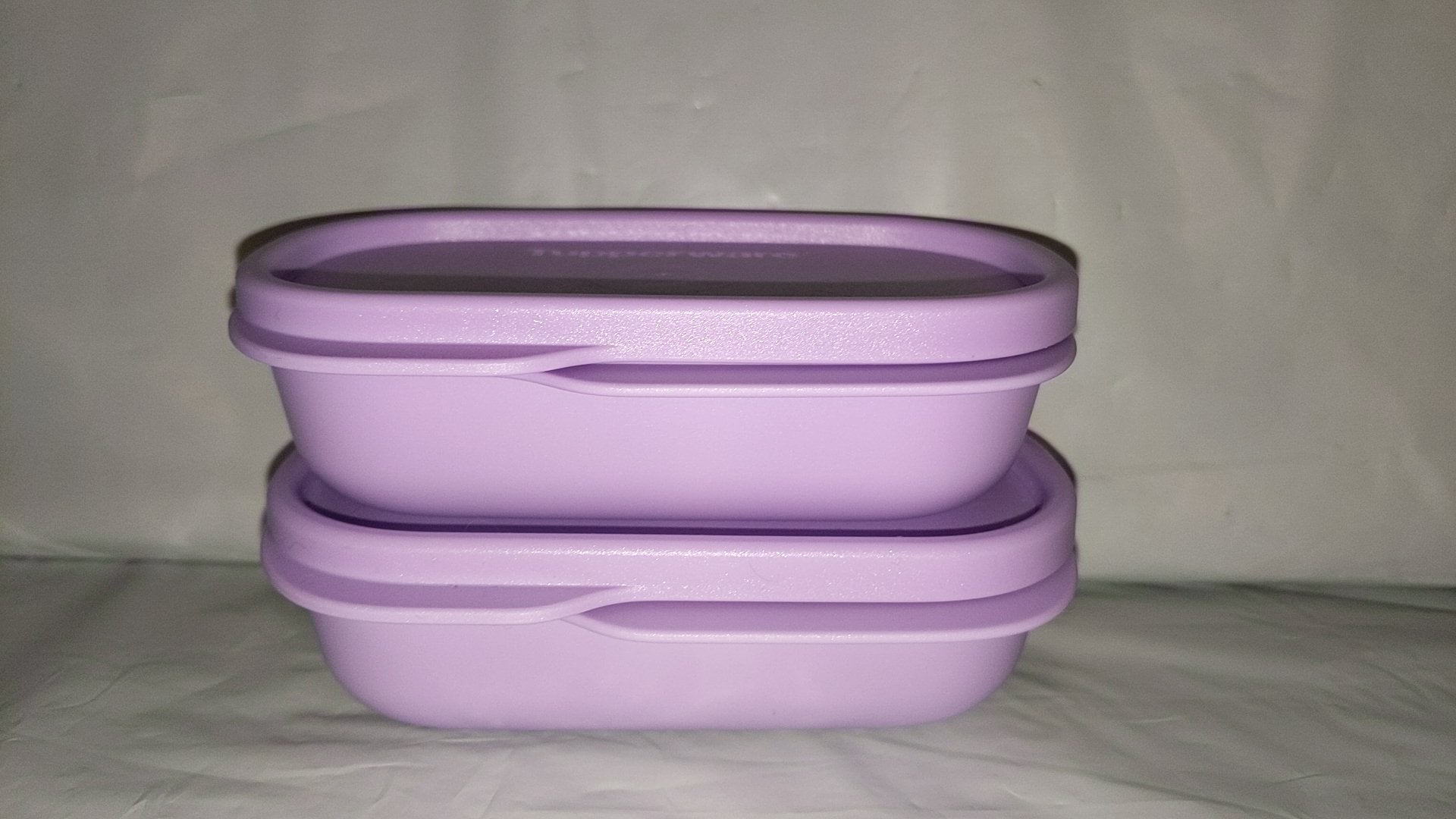 TUPPERWARE SET of 2 120mL MY INNER LUNCH KEEPER / CONTAINERS w/ TABBED SEALS - LILAC PURPLE