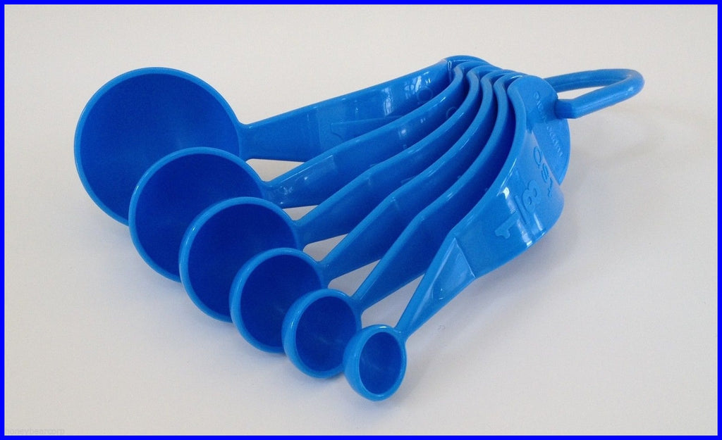 Polygons 2 Measuring Spoons, With 6 Different Sizes - Blue