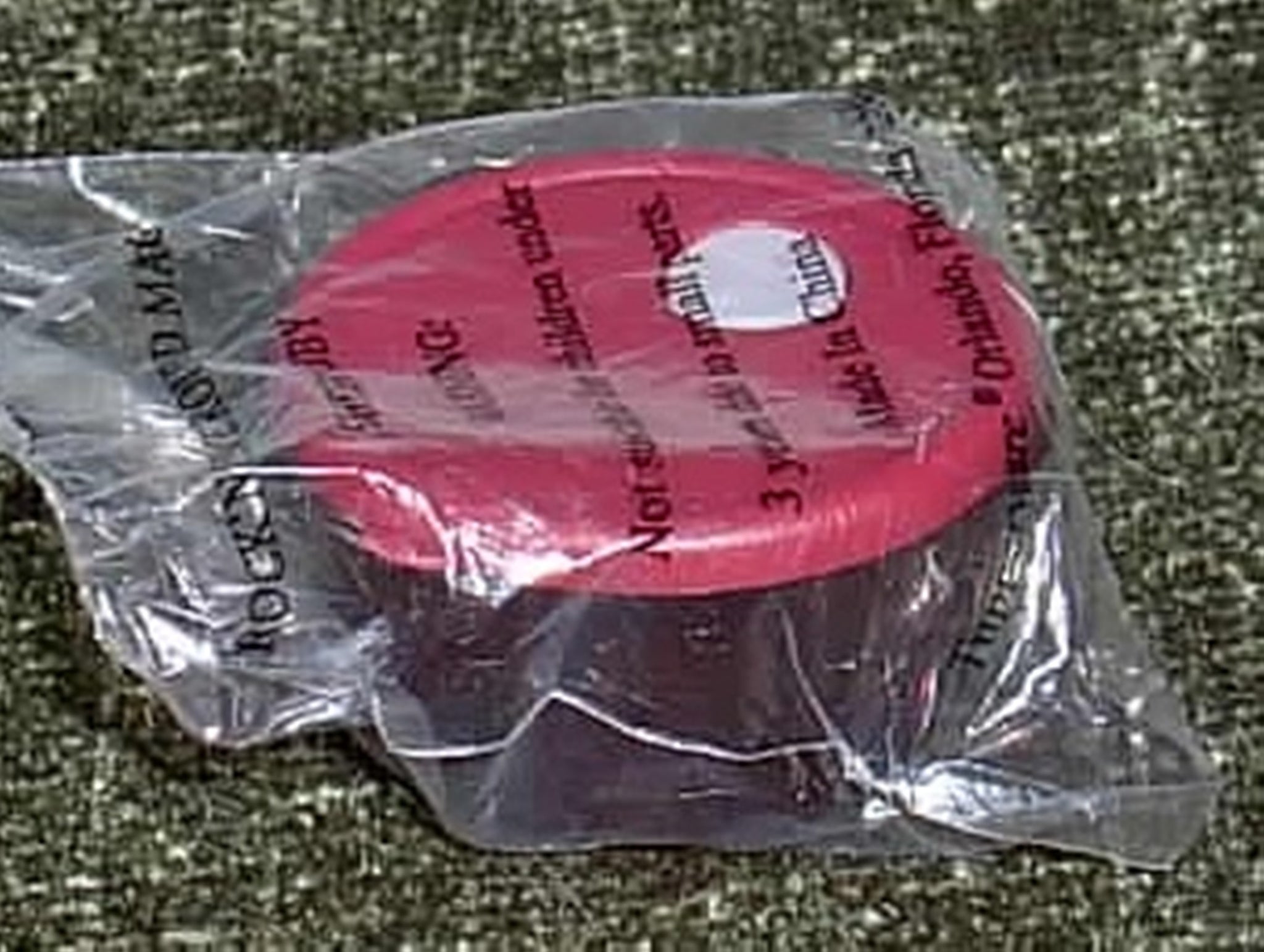 Tupperware MINI RARE Rock N Serve RNS Vent Ruby Red Round Magnet - Plastic Glass and Wax ~ PGW