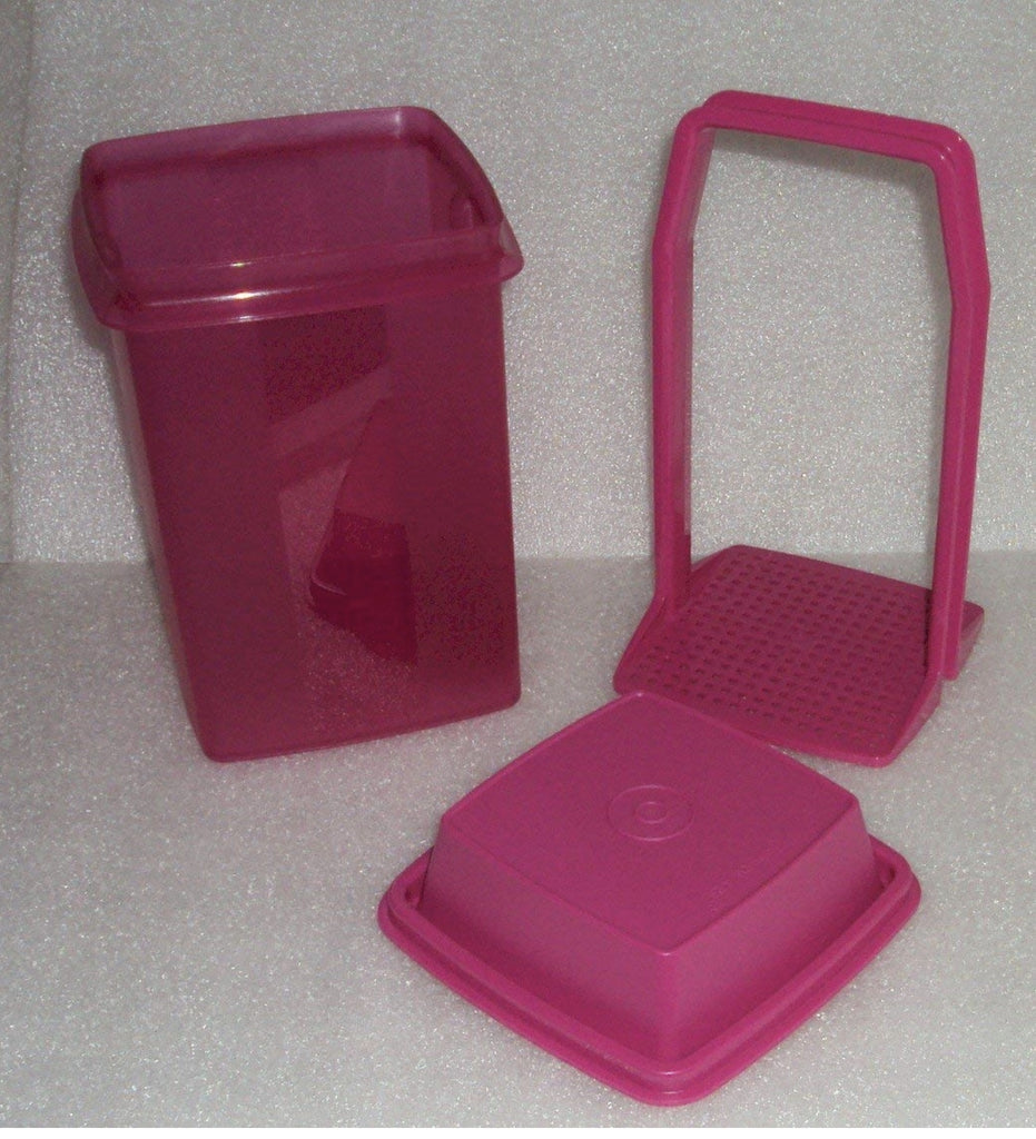 TUPPERWARE 3-Pc SMALL Pick-A-Deli 5-cup Refrigerator Pickle Celery Con Plastic Glass and Wax ~ PGW