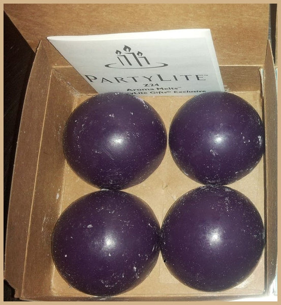 PARTYLITE 4 Pc BOX SCENT PLUS MELTS ROUND AROMA WAX FRAGRANCE MELT BLACK ORCHID