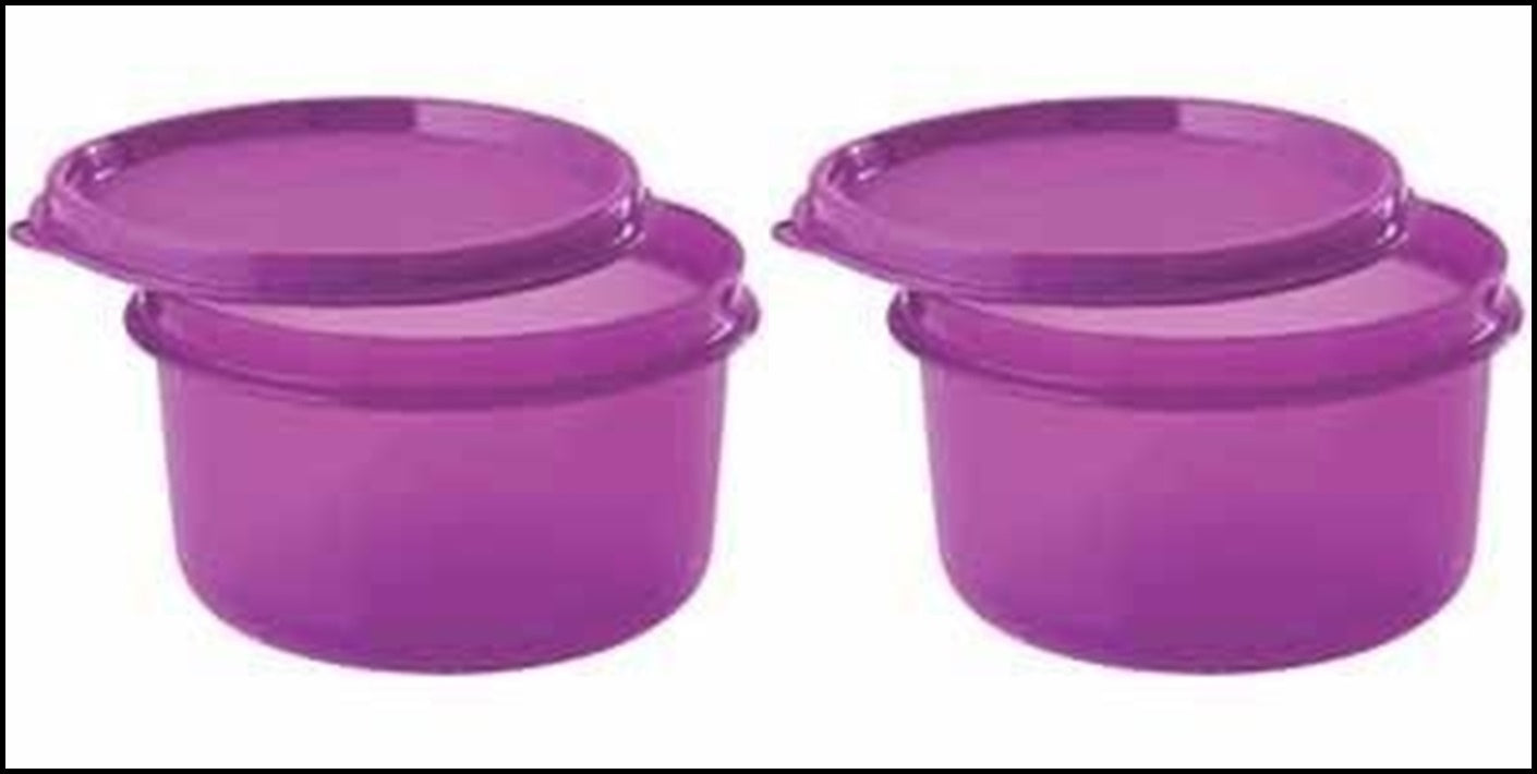 Tupperware Cereal Bowl Set Of 4 With Lids Berry Pink/purple