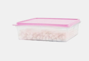 TUPPERWARE Prep Essentials Snack-Stor Store Square Refrigerator Container BLUSH PINK Seal