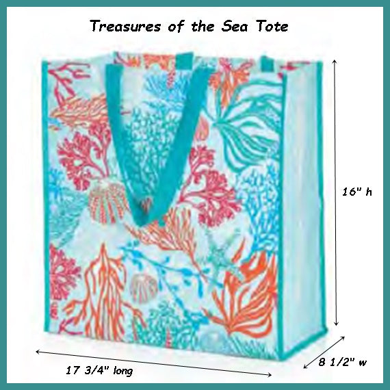 Tupperware TREASURES OF THE SEA OVER-SIZED CARRY ALL DUAL STRAP TOTE BAG NEW - Plastic Glass and Wax