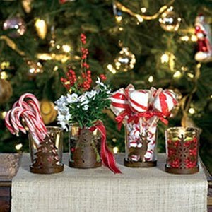 Boxed Glass Snowflake Tealight Candle Cups 3 Set Gift Item in